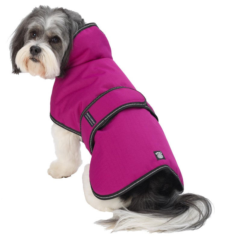PetRageous 7303MMD Juneau Waterproof Cold Weather Dog Coat with Full Chest Coverage Leash Opening 15-Inch Long Heavyweight Jacket for Medium Breeds and Puppies, Magenta - Image 1